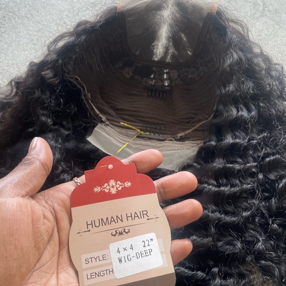 💫 100% HUMAN HAIR 22” DEEP BRAZILIAN WAVY LACE FRONT 4 x 4 FRONT PART WI… - Picture 4 of 15